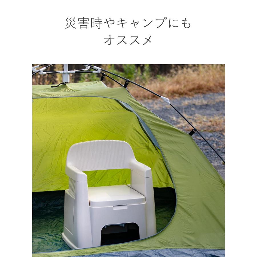 ポータブルトイレ 背もたれ型 （ 介護トイレ 簡易トイレ 介護用トイレ 非常用トイレ 福祉 トイレ 介護 防災 排泄関連用品 介護用品 ）｜livingut｜07