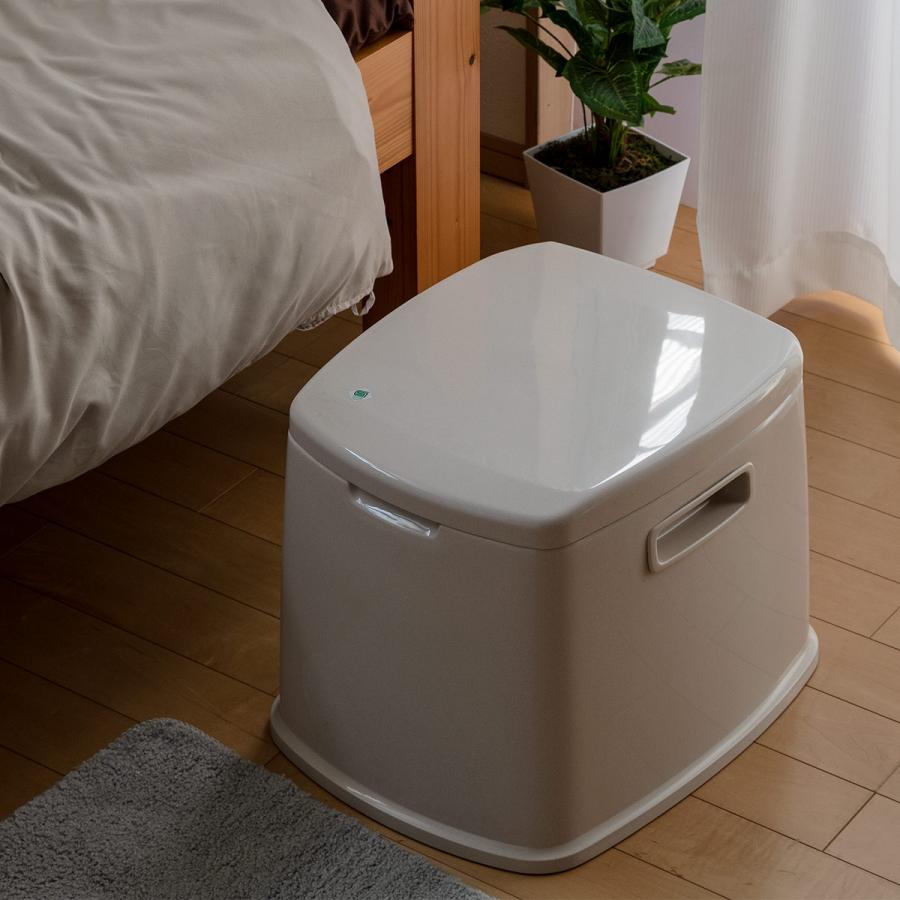 TONBO（新輝合成） ポータブルトイレ S型 コンパクト バケツ付き 介護