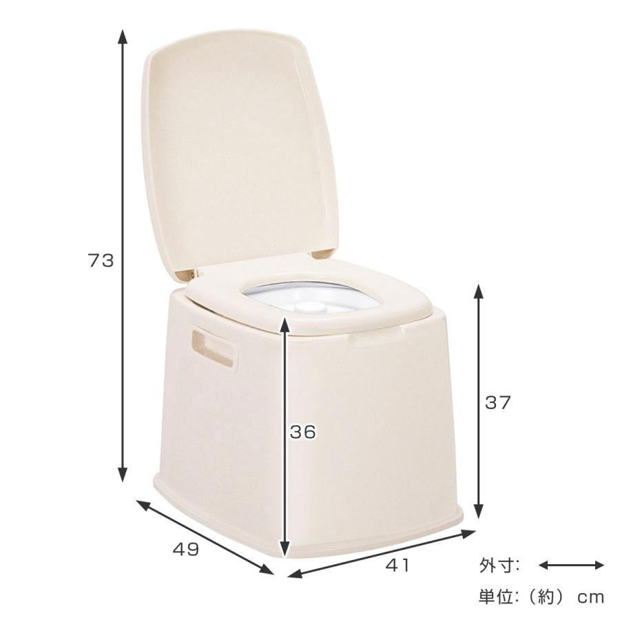 ポータブルトイレ S型 コンパクト 介護 防災 （ 介護用トイレ 福祉 排泄関連用品 背もたれ 介護用 ）｜livingut｜03