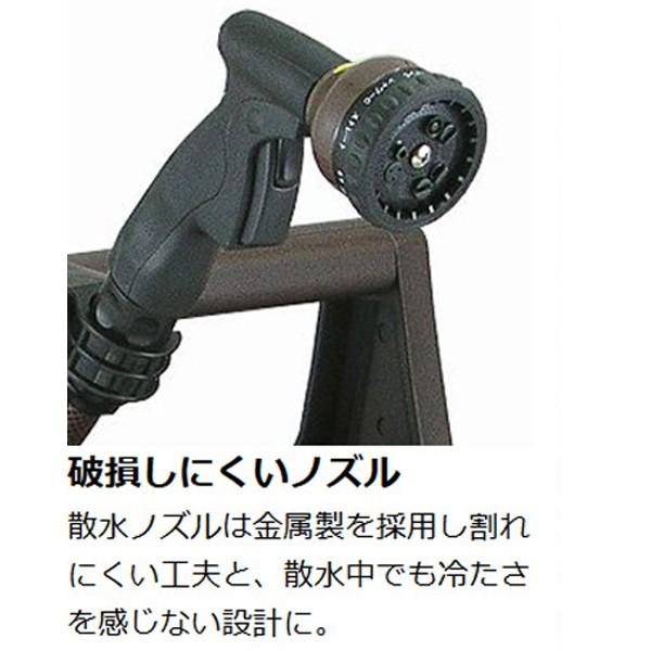 ホースリール 特殊耐圧防藻ホース20m巻 金属製 ブロンズリール