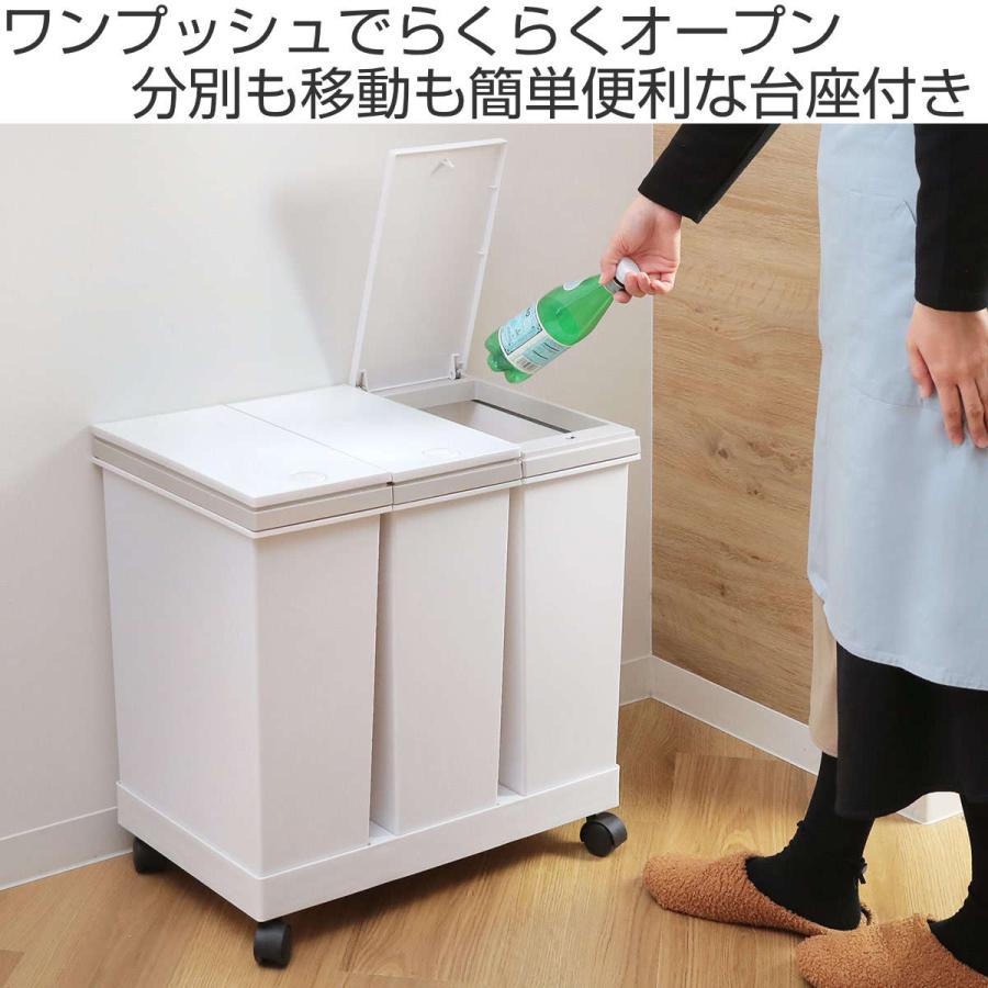アスベル ゴミ箱 60L 資源ゴミ 横型 3分別ワゴン ( ごみ箱 60 アスベル ゴミ箱 60L 資源ゴミ 横型 3分別ワゴン ( ごみ箱 60