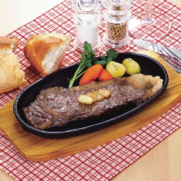 □在庫限り・入荷なし□鉄板 ステーキ皿 24cm 鉄鋳物製 木製プレート