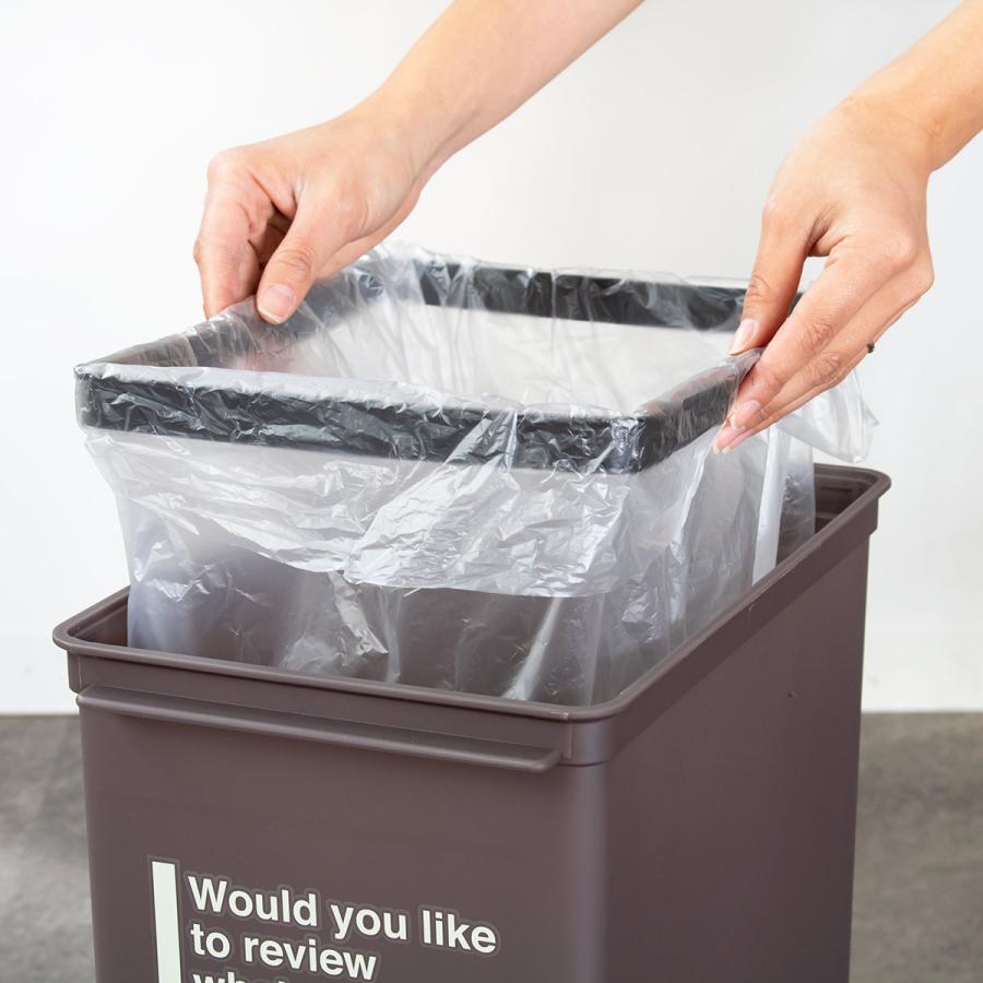 ゴミ箱 17L 浅型 カフェスタイル スイング （ ごみ箱 17リットル ダストボックス ふた付き 小さめ 分別 コンパクト スイング式 幅24 スリム シンプル ） | 吉川国工業所 | 16