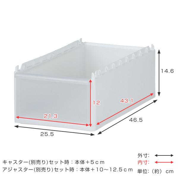 ストッカー ユニット 浅型 高さ14.6cm 幅25.5cm スリムストレージ用 （ キッチン収納 隙間収納 スリム ラック サニタリー プラスチック製 ）｜livingut｜02