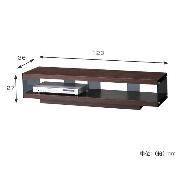 テレビ台　ローボード　強化ガラス　キャスター付　シンプルデザイン　幅123cm （ AV収納 テレビボード テレビラック TV台 TVラック ）｜livingut｜02