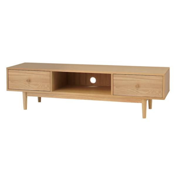 テレビ台 ローボード 天然木 アッシュ材 引出し 2杯 幅150cm （ テレビ  