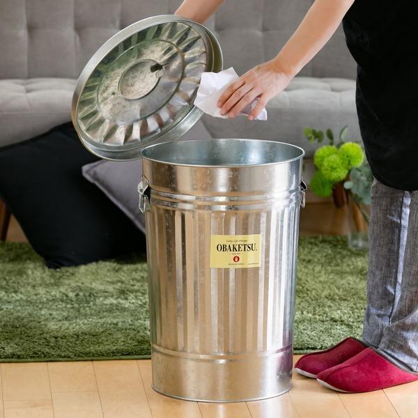 ゴミ箱 42L オバケツ OBAKETSU 屋外兼用 シルバー ごみ箱 トタン ゴミ箱 42L オバケツ OBAKETSU 屋外兼用 シルバー ごみ箱 トタン