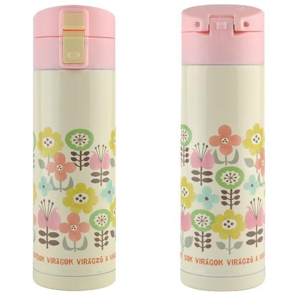 水筒 ルシェルシュ ワンプッシュボトル フラワーガーデン 450ml