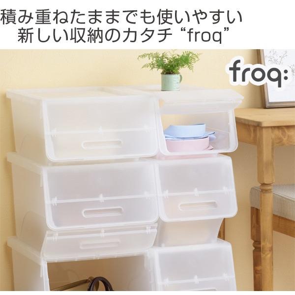 収納ボックス 前開き フロック23 浅型 幅39×奥行46×高さ24cm 4段階