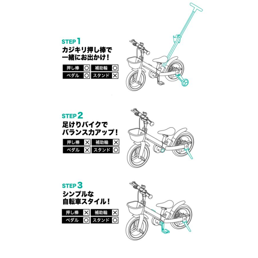 幼児用自転車、補助輪、コーチハンドル、折畳みペダル、ジュニアシート付 幼児用自転車、補助輪、コーチハンドル、折畳みペダル、ジュニアシート