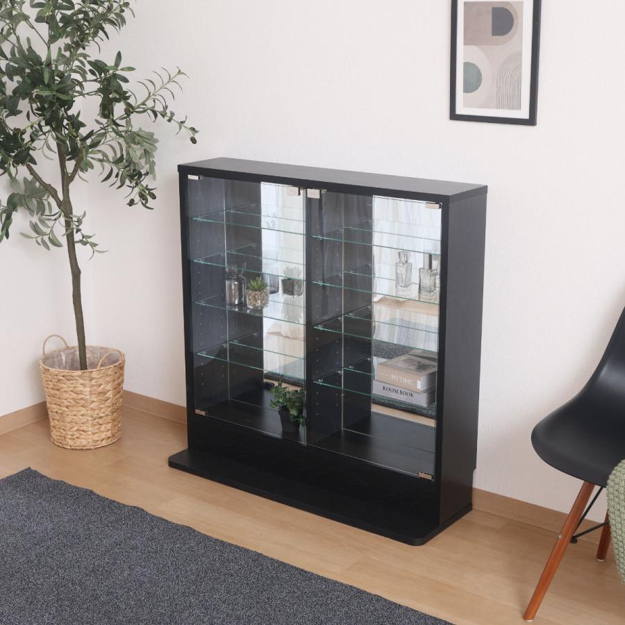 ボックスフレームガラス棚（在庫：5） 不二貿易（Fuji Boeki） コレクションケース 幅90cm TOR ロータイプ