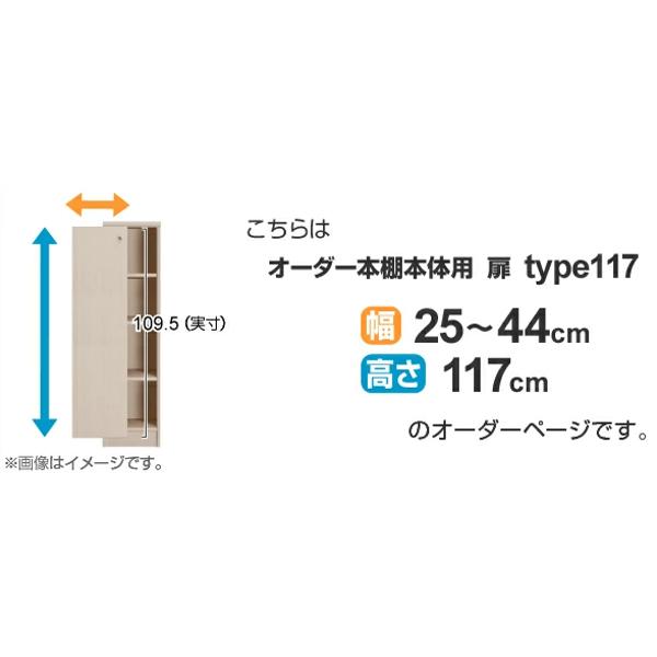 オーダー本棚用扉 高さ117cm 幅25-44cm type117 （ オーダー