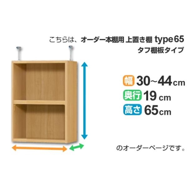 専用 上置き棚 タフ棚板 type65 オーダー本棚 奥行19cm 幅30-44cm用