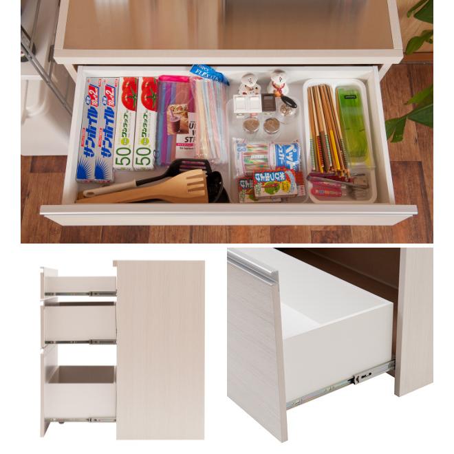 キッチンカウンター 幅80cm 木目調タイプ ステンレストップ 日本 キッチンカウンター 幅80cm 木目調タイプ ステンレストップ 日本