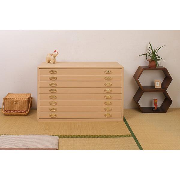 桐たんす 8段 日本製 金色引手 幅98cm （ 完成品 桐 桐箪笥 桐タンス