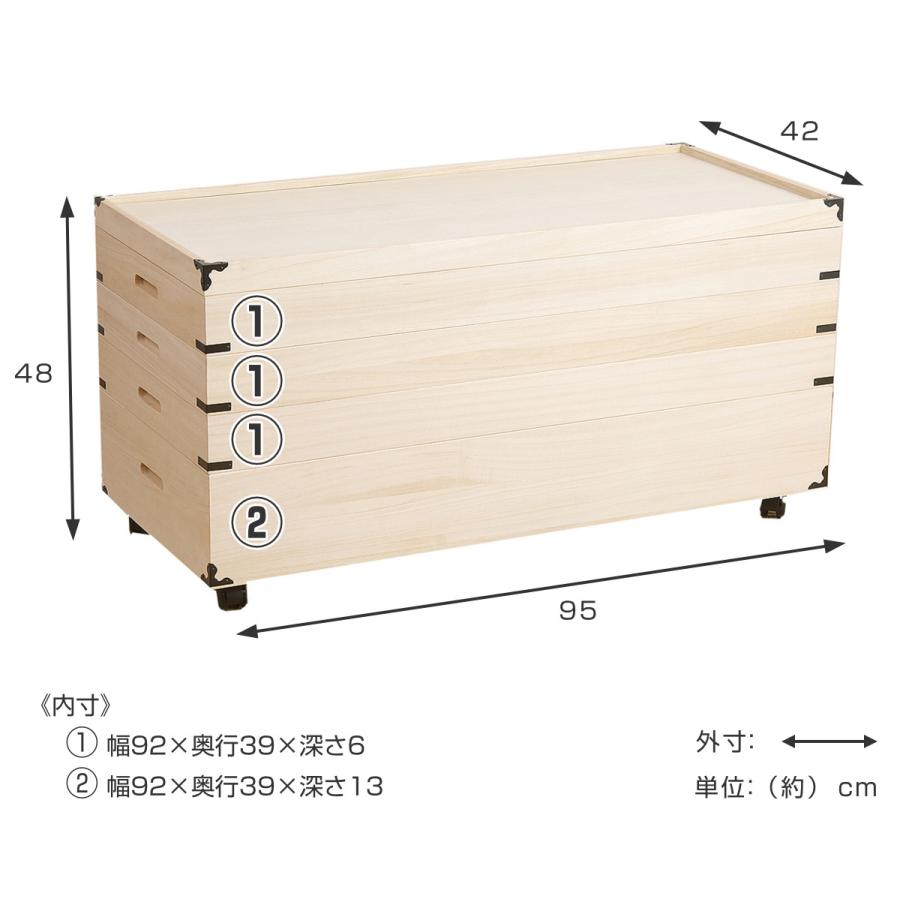 桐 衣装ケース 4段 日本製 隅金具 キャスター付 幅95cm （ 桐衣装ケース 桐衣装箱 国産 着物 収納 ケース 衣装箱 着物収納 衣類収納 ）｜livingut｜03