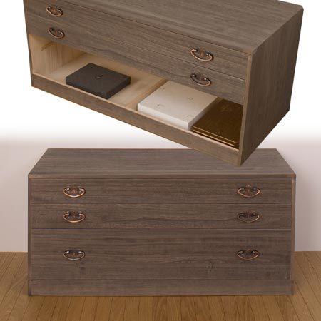 □在庫限り・入荷なし□ モダン桐引出し箪笥 3段 高さ45cm 桐タンス 桐