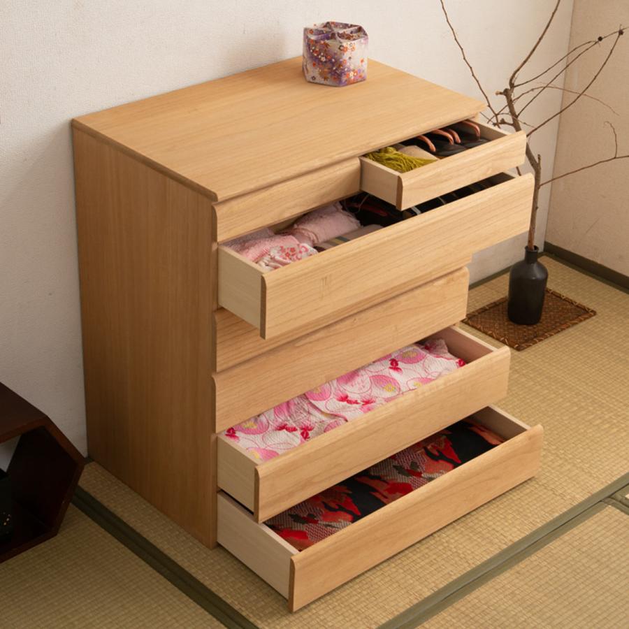 桐タンス 6段 洋風チェスト モダンデザイン 幅71cm （ タンス たんす