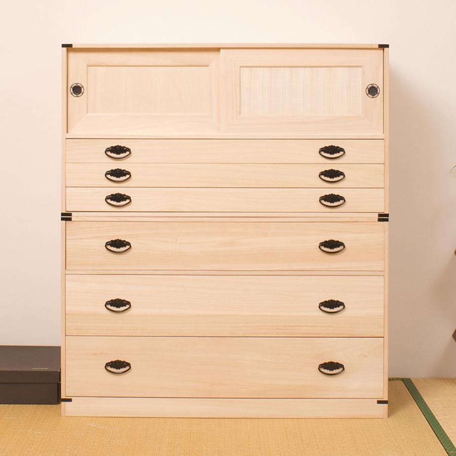 桐タンス 6段 引き戸タイプ 着物用 幅99 高さ114cm （ 桐たんす 桐