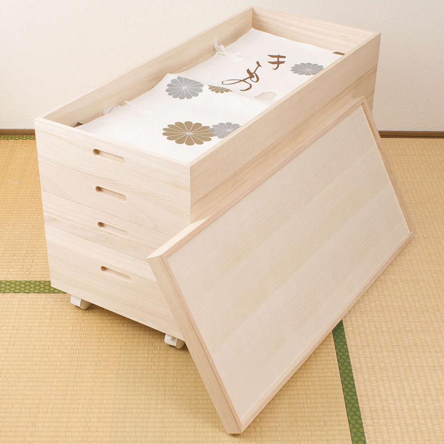 桐 衣装ケース 4段 キャスター付 日本製 高さ55cm ( 完成品 桐 桐 衣装ケース 4段 キャスター付 日本製 高さ55cm ( 完成品 桐