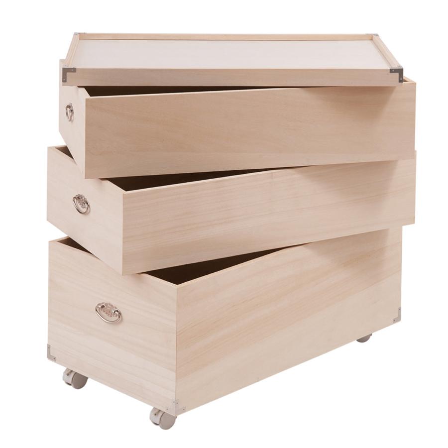 桐衣装箱 3段 日本製 ひな人形ケース 竹炭シート入り 高さ71.5cm