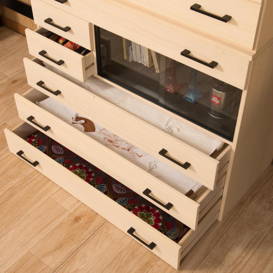 洋服ダンス和ダンス引き出しガラス戸