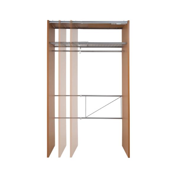 現地取引のみ　伸縮式クローゼット　ハンガー　ラック 伸縮クローゼット 幅85-125cm ハンガーラック 上棚・カーテン付 日本製