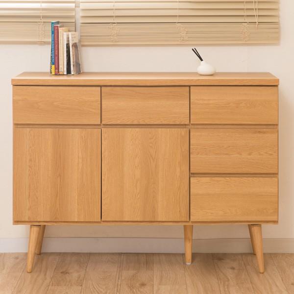 リビングボード 脚付 リビングキャビネット 幅110cm （ サイドボード  