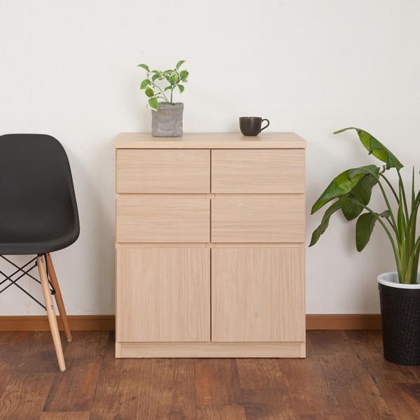 キャビネット 3段 スクエアキャビネット ロータイプ 引出し 幅70cm