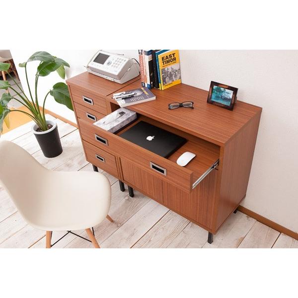 キャビネットデスク 折れ戸タイプ スチール脚 アメリカンヴィンテージ