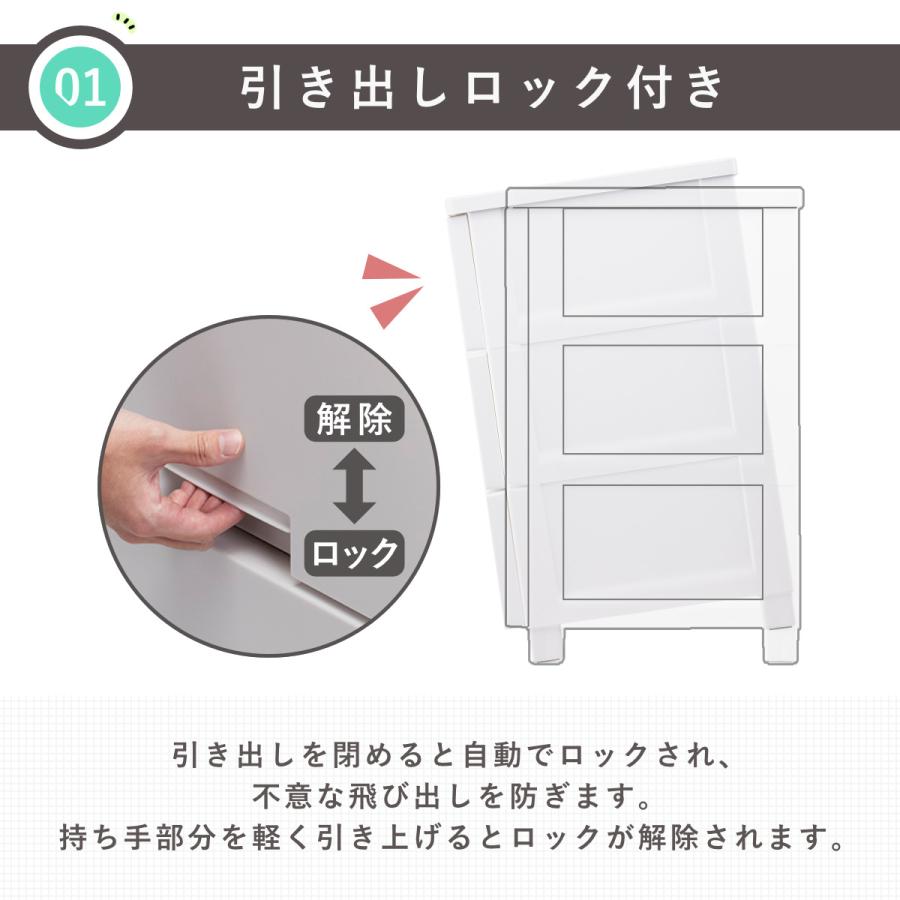 Fits チェスト キャスター付き フィッツチェスト6504 4段 （ タンス