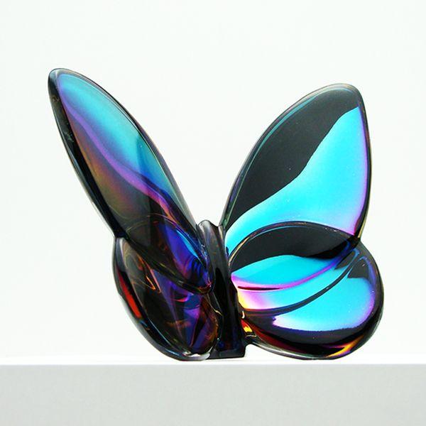 バカラ（Baccarat） 置物 ラッキーバタフライ パピヨン スカラベブルー