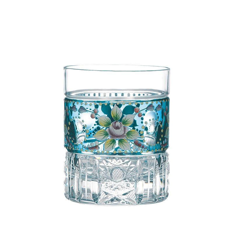 卸売り ラスカボヘミア Bohemia 人気の新作 Blue Luster Rose EGL-592 70ml 高さ6.8cm ショットグラス