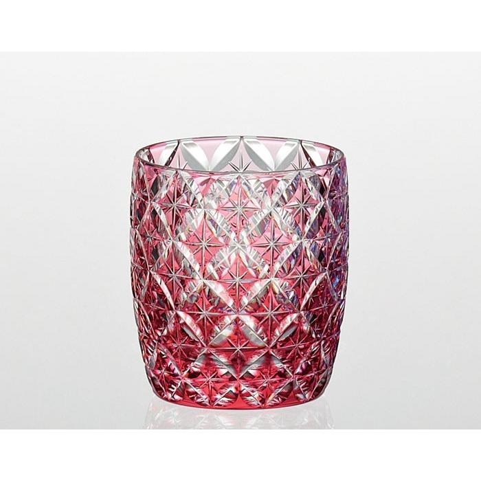 江戸切子 カガミクリスタル 冷酒杯 冷酒グラス KAGAMI CRYSTAL 七宝 赤