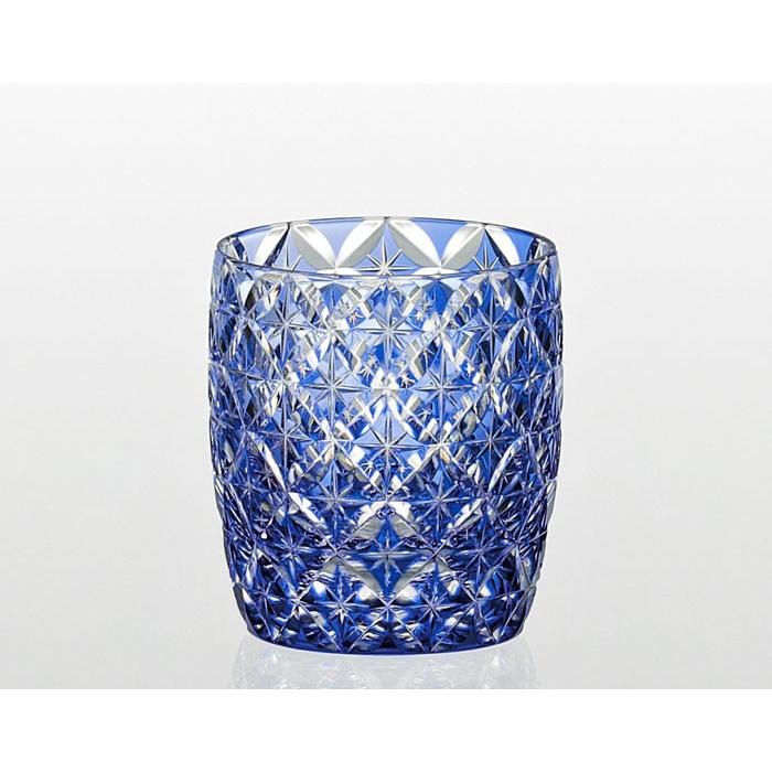 江戸切子 カガミクリスタル 冷酒杯 冷酒グラス KAGAMI CRYSTAL 七宝 青