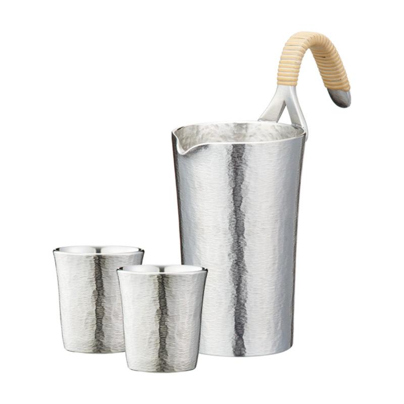 大阪錫器 名入れ可能 和酒器 酒器セット 風花 sy-kz チロリ+ぐい呑み2 