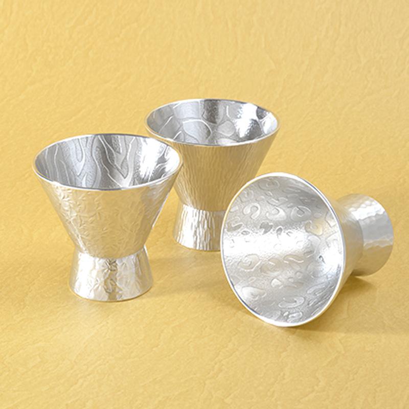 大阪錫器 和酒器 ぐい呑み ZOO ペア キリン・トラ・ヒョウから2個