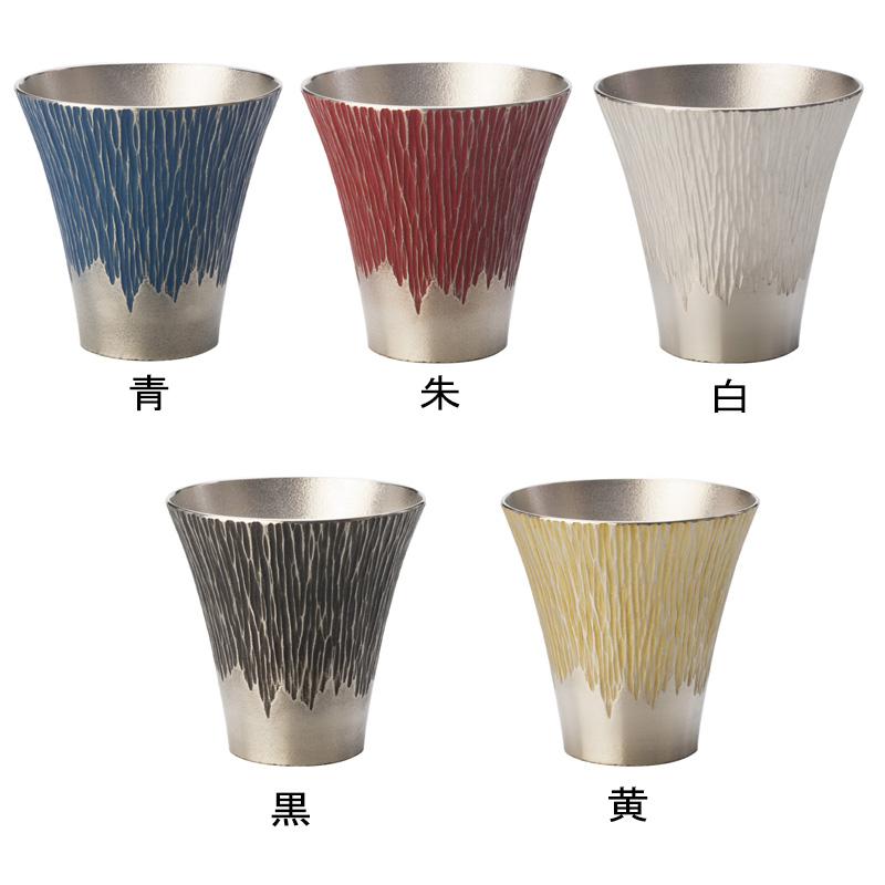 大阪錫器 名入れ可能 富士山 タンブラー 中 黒 300ml fut-2-k 桐箱入り 2個のご注文でペア箱入りも可能です。（色違いも可）の画像