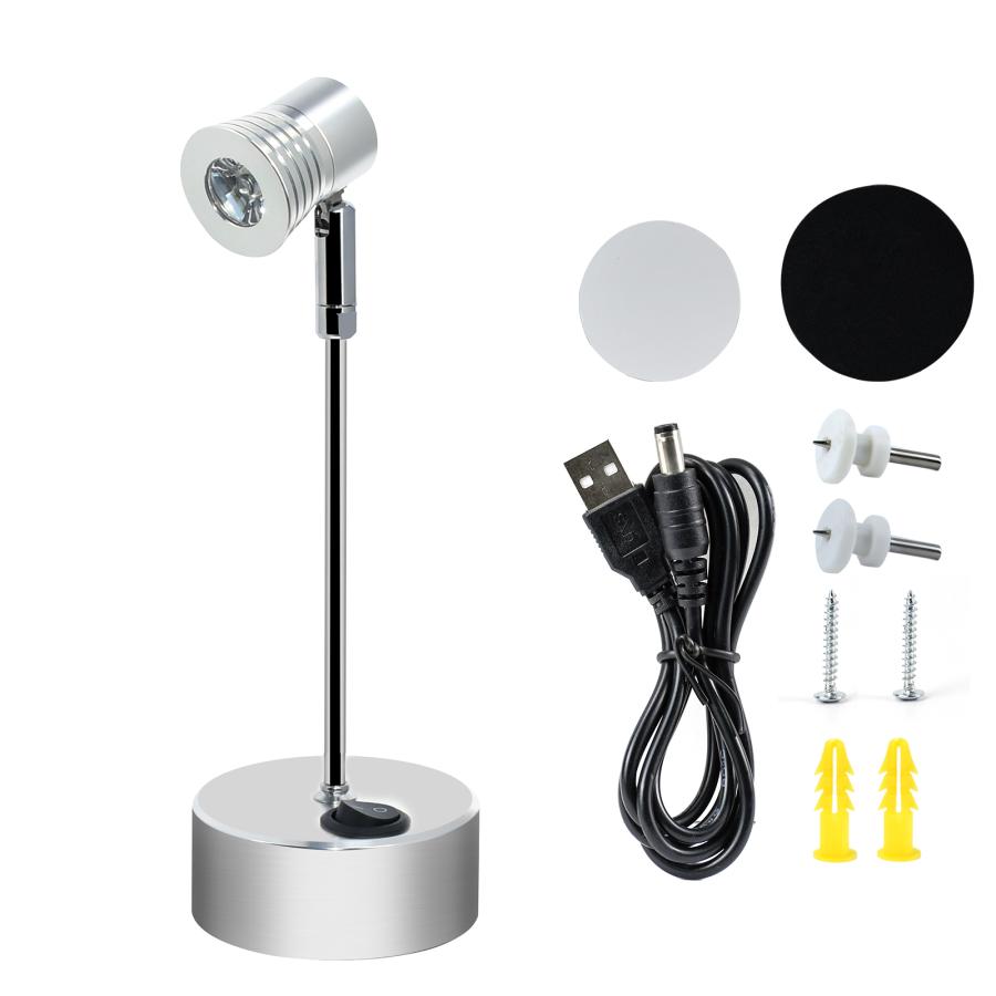 配線いらず USB充電式 LEDスポットライト LEDライト 高さ15cm/21cm