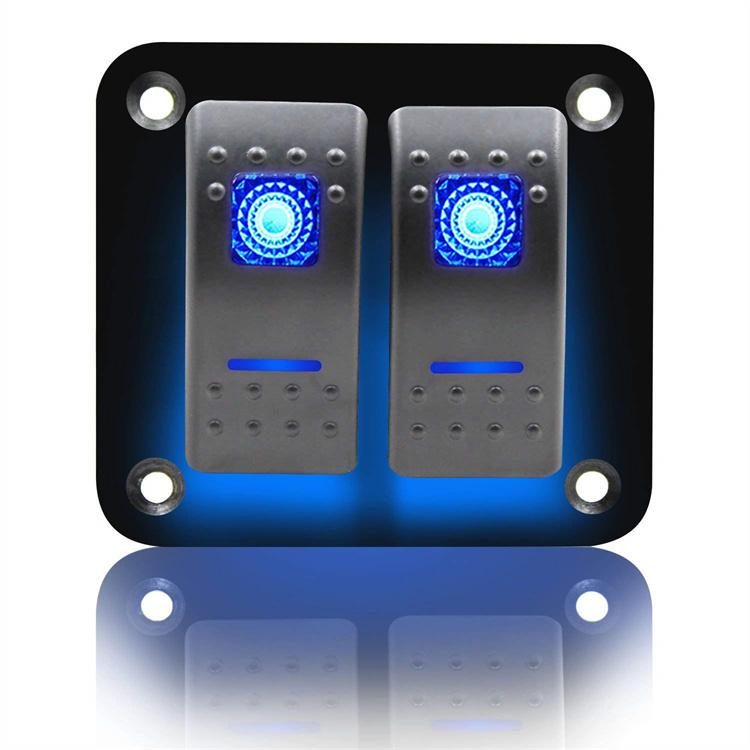 2連 防水 ボートスイッチ スイッチパネル 車 船 マリン ロッカー DC12