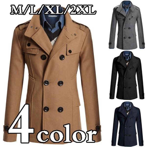 トレンチコート メンズ メルトン ウール ロングコート チェスターコート ふるさと割