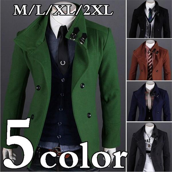 トレンチコート メンズ メルトン ウール ロング コート トレンチコート チェスターコート :coat-7:lizstore - 通販