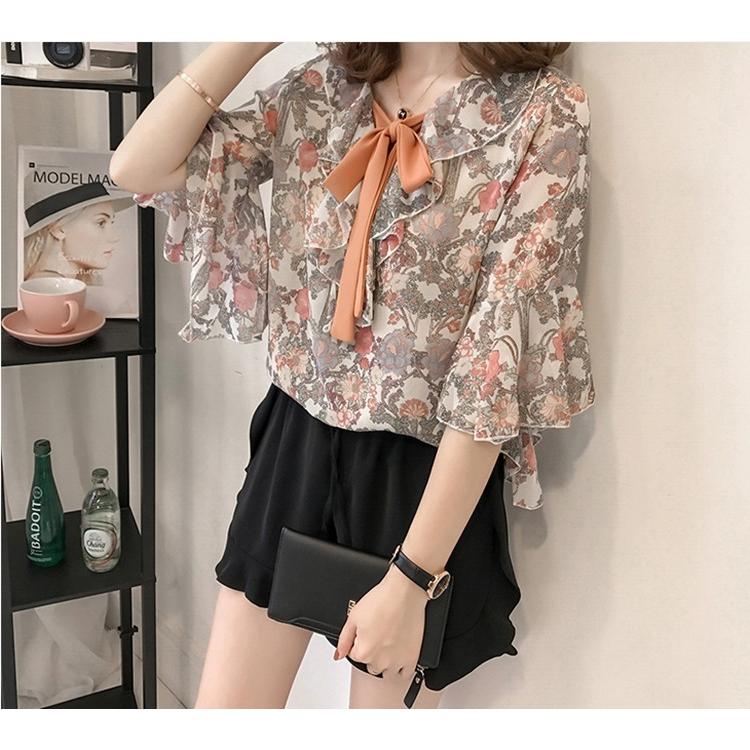 ブラウス レディース おしゃれ トップス シフォン シャツブラウス 花柄 シンプル チュニック 可愛い 通勤 ゆったり 体型カバー 春 大きいサイズ お気に入りの