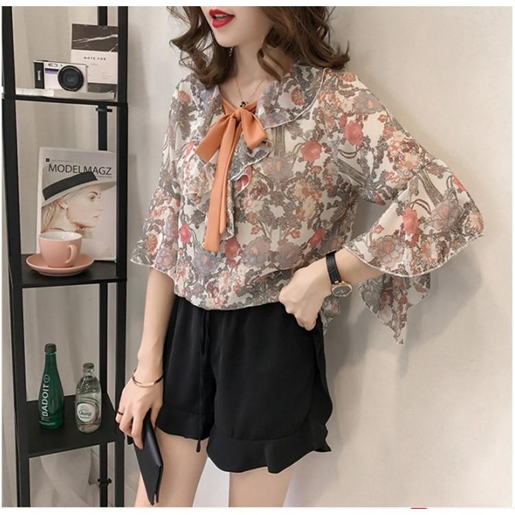 ブラウス レディース おしゃれ トップス シフォン シャツブラウス 花柄 シンプル チュニック 可愛い 通勤 ゆったり 体型カバー 春 大きいサイズ お気に入りの
