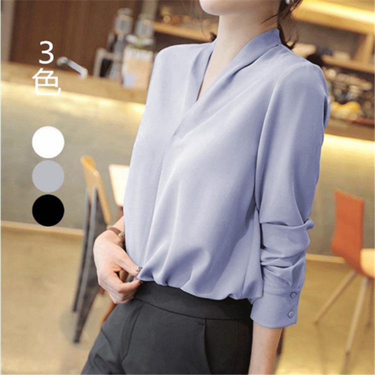 ブラウス レディース 40代 キレイめ Vネックブラウス シフォン 長袖 フォーマル ブラウス トップス 通勤 Ol オシャレ 大人 上品 Lbrws236 Lizstore 通販 Yahoo ショッピング