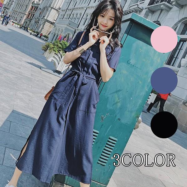 マキシワンピース ワンピース レディース オシャレ 夏 シャツワンピース きれいめ 無地 着痩せ 可愛い大人 通勤 Ol 結婚式 お呼ばれ 海外輸入