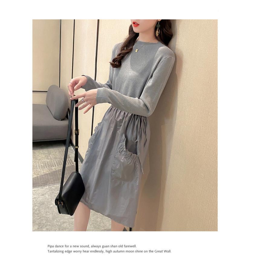 ワンピース レディース きれいめ 秋 冬 40代 ニットワンピース Aライン 膝丈 長袖 着やせ 通勤 オシャレ デート Lyq641 Lizstore 通販 Yahoo ショッピング