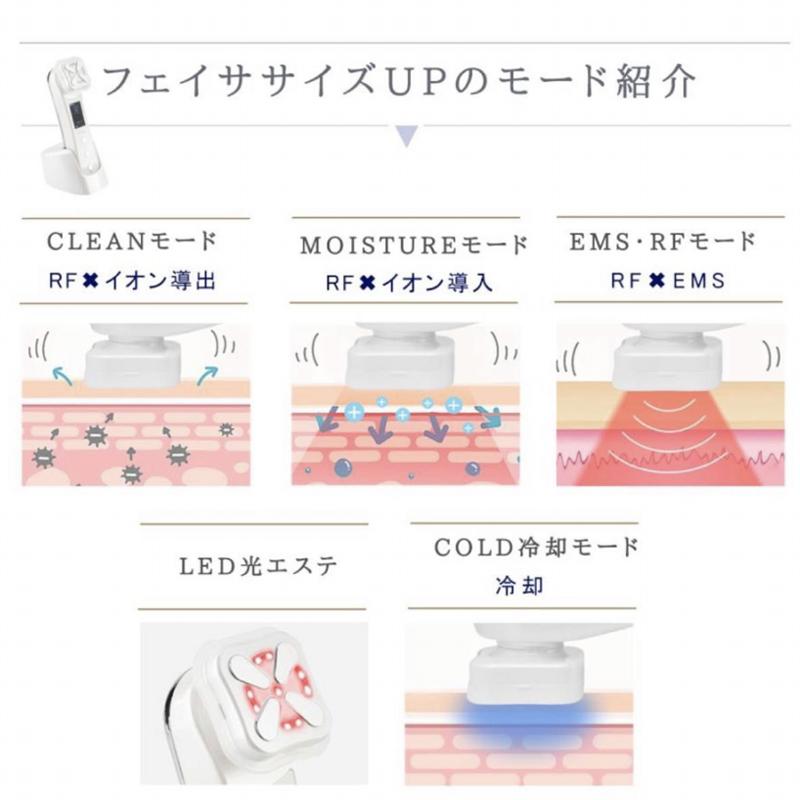美顔器 リフトアップ EMS イオン導入 RF美顔器 イオン導出 毛穴 光エステ LED 毛穴 汚れとり 角質ケア 家庭用の画像