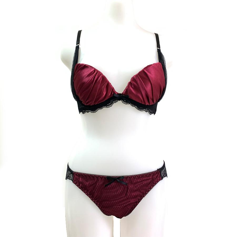 ブラジャー ショーツセット サテン 下着女性 ブラセット ブラ ショーツ