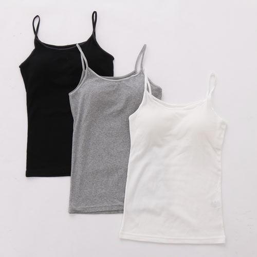 キャミソール ブラトップ カップ付きキャミソール カップ付キャミソール 綿 100 選べる３色 カップ取り外し可能 6021 6035 インナーショップリーズ 通販 Yahoo ショッピング